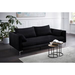 3-Sitzer ALTE GERBEREI "Marinus" Sofas Gr. B/H/T: 221 cm x 90 cm x 108 cm, Samtvelours BRUSSELS, schwarz (black) 3-Sitzer Sofas mit schmalen Lehnen, inklusive Rückenkissen & Armlehnkissen