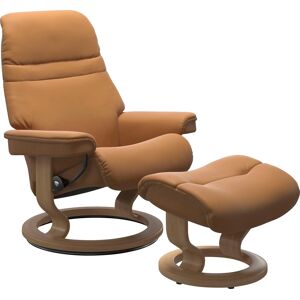 Relaxsessel STRESSLESS "Sunrise" Sessel Gr. Material Bezug, Ausführung Funktion, Maße B/H/T, braun (new caramel) Lesesessel und Relaxsessel mit Classic Base, Größe L, Gestell Eiche