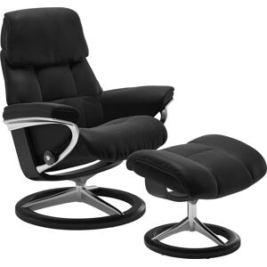 Relaxsessel STRESSLESS "Ruby", schwarz (schwarz paloma), B:76cm H:100cm T:75cm, Leder PALOMA: durchgefärbtes Semianilin-Möbelleder, Leder BATICK: durchgefärbtes und genarbtes Möbelleder, Sessel, mit Signature Base, Größe S, Gestell Eiche, Wenge, Braun & S