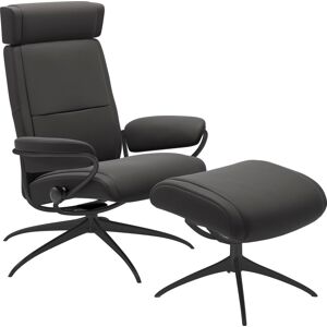 Relaxsessel STRESSLESS "Paris" Sessel Gr. Leder BATICK, Star Base-High Base, Plus™System-Gleitsystem-Rela x funktion-Drehfunktion-Kopfstützenverstellung-Rückteilverstellung, B/H/T: 80 cm x 102 cm x 75 cm, grau (rock batick) Lesesessel und Relaxsessel Low