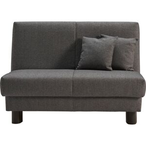 Schlafsofa ELL + ELL "Enny", grau, B:125cm T:100cm, Sofas, Liegefläche Breite 120 oder 140 cm, Liegehöhe 40 cm, Füße schwarz