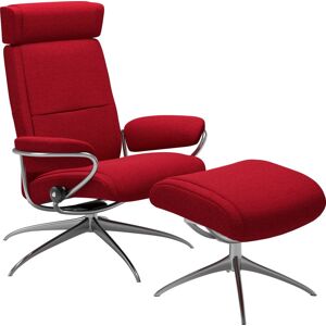 Relaxsessel STRESSLESS "Paris" Sessel Gr. ROHLEDER Stoff Q2 FARON, Star Base-High Base, Plus™System-Gleitsystem-Rela x funktion-Drehfunktion-Kopfstützenverstellung-Rückteilverstellung, B/H/T: 80 cm x 102 cm x 75 cm, rot (red q2 faron) Lesesessel und Relax