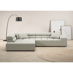 Ecksofa INOSIGN "Ancona incl. Kopfteilverstellung, OTTOs Choice, Breite 319cm, L-Form", silber, B:319cm H:70cm T:215cm, Struktur (85% Polyester, 15% Viskose), Luxus-Microfaser weich (98% Polyester, 2% Nylon), Velours (100% Polyester), Sofas, wahlweise mot