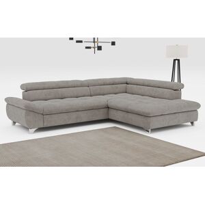 Ecksofa COTTA "Gemini L-Form", grau (elephant), B:312cm T:234cm, Sofas, mit Kopfteilverstellung, wahlweise mit Bettfunktion