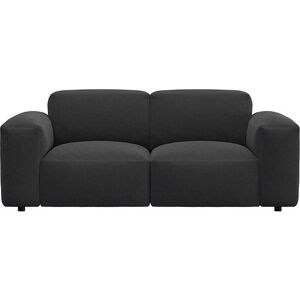 2-Sitzer FLEXLUX "Lucera Sofa" Sofas Gr. B/H/T: 187 cm x 73 cm x 102 cm, Lederoptik, schwarz (gorilla black) 2-Sitzer Sofas modern & anschmiegsam, Kaltschaum, Stahl-Wellenunterfederung