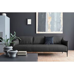 3-Sitzer W.SCHILLIG "sally" Sofas Gr. B/H/T: 224 cm x 78 cm x 84 cm, Longlife Xtra-Leder Z59, schwarz (schwarz z59) 3-Sitzer Sofas mit Metallfüßen in Schwarz pulverbeschichtet, Breite 224 cm