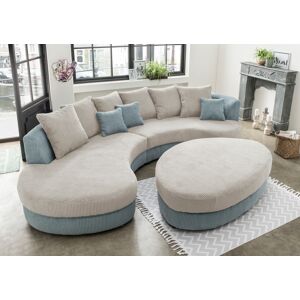 Ecksofa INOSIGN "Limoncello organische Formensprache, OTTOs Choice, L-Form", blau (aqua, beige), B:287cm H:76cm T:160cm, 100% Polyester, Sofas, ergonomische Form