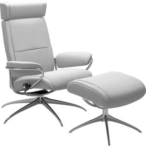 Relaxsessel STRESSLESS "Paris" Sessel Gr. ROHLEDER Stoff Q2 FARON, Star Base-High Base, Plus™System-Gleitsystem-Rela x funktion-Drehfunktion-Kopfstützenverstellung-Rückteilverstellung, B/H/T: 80 cm x 102 cm x 75 cm, grau (light grey q2 faron) Lesesessel u