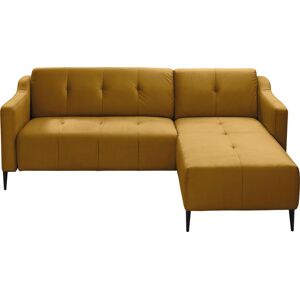 Ecksofa EXXPO - SOFA FASHION "Svalbard, L-Form" Sofas Gr. B/H/T: 217 cm x 82 cm x 160 cm, Webvelours, Recamiere rechts, Ohne elektr. Vorziehfunktion, gelb (mustard) Ecksofas wahlw. mit elektrischer Sitztiefenverstellung, frei stellbar