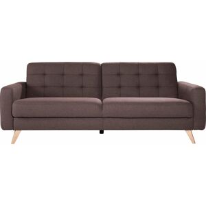 3-Sitzer EXXPO - SOFA FASHION "Nappa" Sofas Gr. B/H/T: 222 cm x 87 cm x 78 cm, Struktur fein, mit Bettfunktion-mit Bettkasten, braun (coffee) 3-Sitzer Sofas mit Bettfunktion und Bettkasten