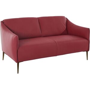 2-Sitzer W.SCHILLIG "sally" Sofas Gr. B/H/T: 154 cm x 78 cm x 84 cm, Longlife Xtra-Leder Z59, rot (ruby red z59) 2-Sitzer Sofas mit Metallfüßen in Bronze pulverbeschichtet, Breite 154 cm