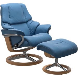 Relaxsessel STRESSLESS "Reno", blau (lazuli blau), B:79cm H:99cm T:75cm, Leder BATICK: BATICK ist ein leicht korrigiertes, durchgefärbtes und genarbtes Möbelleder, bei dem die meisten Unebenheiten und Spuren in der Regel entfernt wurden., Leder PALOMA: PA