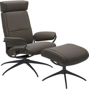 Relaxsessel STRESSLESS "Paris" Sessel Gr. Leder PALOMA, Star Base-Standard Base, Plus™System-Gleitsystem-Rela x funktion-Drehfunktion-Kopfstützenverstellung-Rückteilverstellung, B/H/T: 80 cm x 98 cm x 75 cm, grau (metal grey paloma) Lesesessel und Relaxse