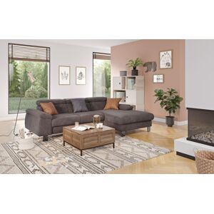 Ecksofa COTTA "Komaris L-Form mit Kopfteilverstellung", grau (anthrazit), B:244cm H:72cm T:166cm, 94% POLYESTER (PES) 6%POLYAMID (PA), Sofas, wahlweise mit Bettfunktion, Bettkasten & Beleuchtung, Topseller