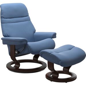 Relaxsessel STRESSLESS "Sunrise" Sessel Gr. Material Bezug, Ausführung Funktion, Größe B/H/T, blau (lazuli blue) Lesesessel und Relaxsessel mit Classic Base, Größe S, Gestell Braun