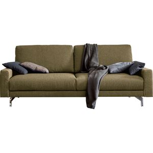 3-Sitzer HÜLSTA SOFA "hs.450" Sofas Gr. B/H/T: 204 cm x 85 cm x 95 cm, Jacquard-Flachgewebe Diane 1 Q2, grün (olivgrün 062, 78) 3-Sitzer Sofas Armlehne niedrig, Fuß chromfarben glänzend, Breite 204 cm