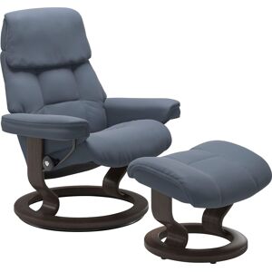 Relaxsessel STRESSLESS "Ruby", blau (sparrow blau paloma), B:88cm H:99cm T:77cm, Leder BATICK: Batick ist ein leicht korrigiertes, durchgefärbtes und genarbtes Möbelleder, bei dem die meisten Unebenheiten und Spuren in der Regel entfernt wurden. Batick wi