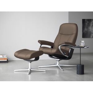 Relaxsessel STRESSLESS "Consul", braun (mole batick), B:78cm H:97cm T:70cm, Leder BATICK: BATICK ist ein leicht korrigiertes, durchgefärbtes und genarbtes Möbelleder, bei dem die meisten Unebenheiten und Spuren in der Regel entfernt wurden., Sessel, mit C