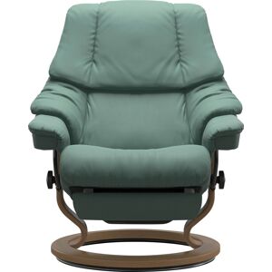 Relaxsessel STRESSLESS "Reno", grün (aqua grün paloma), B:88cm H:98cm T:77cm, Leder BATICK: BATICK ist ein leicht korrigiertes, durchgefärbtes und genarbtes Möbelleder, bei dem die meisten Unebenheiten und Spuren in der Regel entfernt wurden., Leder PALOM