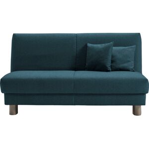 Schlafsofa ELL + ELL "Enny", blau (petrol), B:160cm T:100cm, Sofas, Liegefläche Breite 155 cm, Liegehöhe 45 cm, Füße alufarben