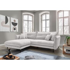 Ecksofa INOSIGN "Lazio modernes Design, bequem, schmale Armlehnen, OTTOs Choice", weiß, B:255cm H:94cm T:180cm, 100% Polyester, Sofas, zwei verschiedene Fußfarben wählbar