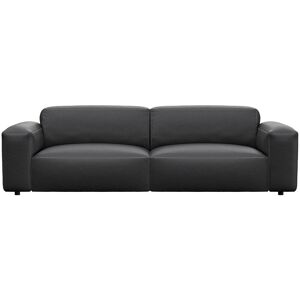 3-Sitzer FLEXLUX "Lucera Sofa, super bequem durch hochwertigen Sitzaufbau mit Kaltschaum", schwarz (deep schwarz), B:252cm H:73cm T:102cm, 100% Echteder, Sofas, modern & anschmiegsam, Designsofa