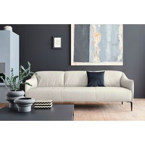 3-Sitzer W.SCHILLIG "sally" Sofas Gr. B/H/T: 224 cm x 78 cm x 84 cm, Longlife Xtra-Leder Z59, weiß (weiß z59) 3-Sitzer Sofas mit Metallfüßen in Schwarz pulverbeschichtet, Breite 224 cm