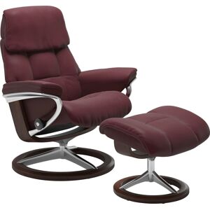 Relaxsessel STRESSLESS "Ruby", rot (bordeaux batick), B:88cm H:101cm T:78cm, Leder BATICK: BATICK ist ein leicht korrigiertes, durchgefärbtes und genarbtes Möbelleder, bei dem die meisten Unebenheiten und Spuren in der Regel entfernt wurden., Leder PALOMA