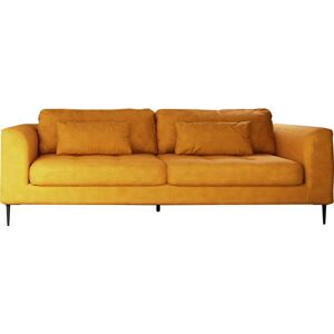 3-Sitzer TRENDMANUFAKTUR "Luzi" Sofas Gr. B/H/T: 220 cm x 80 cm x 99 cm, Velourstoff fein, orange (golden orange) 3-Sitzer Sofas wahlweise mit Schlaffunktion und Bettkasten, inklusive Nierenkissen