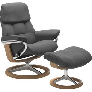 Relaxsessel STRESSLESS "Ruby", grau (grau batick), B:88cm H:101cm T:78cm, Leder BATICK: BATICK ist ein leicht korrigiertes, durchgefärbtes und genarbtes Möbelleder, bei dem die meisten Unebenheiten und Spuren in der Regel entfernt wurden., Leder PALOMA: P
