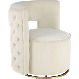 Sessel KAYOOM "Drehsessel Sophistic, TOPSELLER hochwertiges Gestell aus Eisen", beige (creme, gold), B:74cm H:77,5cm T:66,5cm, Bezug:Polyester (Samt) Korpus:MDF, Sperrholz Gestell:Eisen, Sessel, Esszimmersessel Einzelsessel, drehbar, elegant, samtweich, g