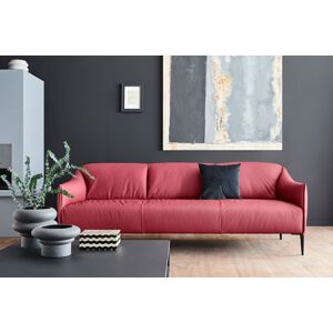 3-Sitzer W.SCHILLIG "sally" Sofas Gr. B/H/T: 224 cm x 78 cm x 84 cm, Longlife Xtra-Leder Z59, rot (ruby red z59) 3-Sitzer Sofas mit Metallfüßen in Schwarz pulverbeschichtet, Breite 224 cm