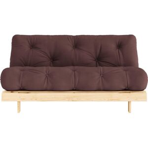 Schlafsofa KARUP DESIGN "Roots 160" Sofas Gr. B/H/T: 160 cm x 20 cm x 200 cm, Baumwollmi, braun (brown) Einzelsofas Mit Holzstruktur, inkl. Futonmatratze, Liegefläche 160x200 cm