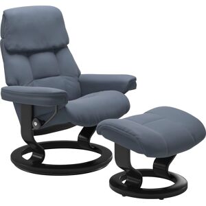 Relaxsessel STRESSLESS "Ruby", blau (sparrow blau paloma), B:88cm H:99cm T:77cm, Leder BATICK: BATICK ist ein leicht korrigiertes, durchgefärbtes und genarbtes Möbelleder, bei dem die meisten Unebenheiten und Spuren in der Regel entfernt wurden., Leder PA