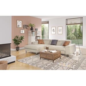 Ecksofa COTTA "Komaris L-Form mit Kopfteilverstellung", beige, B:244cm H:72cm T:166cm, 94% POLYESTER (PES) 6%POLYAMID (PA), Sofas, wahlweise mit Bettfunktion, Bettkasten & Beleuchtung, Topseller