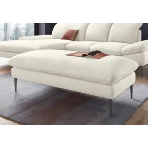 Hocker W.SCHILLIG "enjoy&MORE", weiß (weiß z59), B:151cm H:45cm T:71cm, Chenille-Flachgewebe R66 (85% Polyester, 15% Nylon), Longlife Xtra-Leder Z59: Glattleder mit modischer Prägung. Hautstärke 0, 9 - 1, 1 mm, Stoff S37 (100% Polyester), Hocker, Füße sch