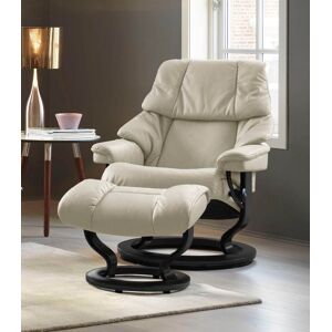 Fußhocker STRESSLESS "Reno", beige (cream batick), B:55cm H:40cm T:41cm, Leder BATICK: BATICK ist ein leicht korrigiertes, durchgefärbtes und genarbtes Möbelleder, bei dem die meisten Unebenheiten und Spuren in der Regel entfernt wurden., Leder PALOMA: PA