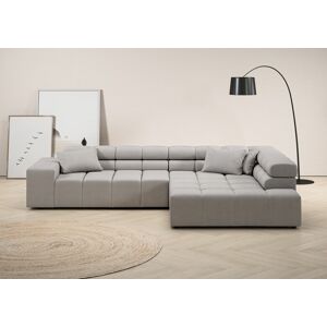 Ecksofa INOSIGN "Ancona incl. Kopfteilverstellung, OTTOs Choice, Breite 319cm, L-Form", grau (hellgrau), B:319cm H:70cm T:215cm, Struktur (85% Polyester, 15% Viskose), Luxus-Microfaser weich (98% Polyester, 2% Nylon), Velours (100% Polyester), Sofas, wahl