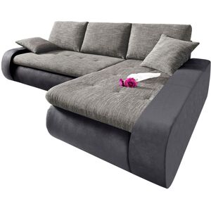 Ecksofa TRENDMANUFAKTUR "Indie, modern und bequem, Materialmix, OTTOs Choice, L-Form", schwarz-weiß (anthrazit, weiß, schwarz), B:269cm H:86cm T:169cm, Sofas, wahlweise XL oder XXL