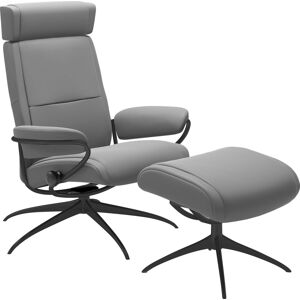 Relaxsessel STRESSLESS "Paris" Sessel Gr. Leder BATICK, Star Base-Standard Base, Plus™System-Gleitsystem-Rela x funktion-Drehfunktion-Kopfstützenverstellung-Rückteilverstellung, B/H/T: 80 cm x 98 cm x 75 cm, grau (wild dove batick) Lesesessel und Relaxses