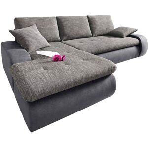 Ecksofa TRENDMANUFAKTUR "Indie, modern und bequem, Materialmix, OTTOs Choice, L-Form", schwarz-weiß (anthrazit, weiß, schwarz), B:246cm H:86cm T:155cm, Sofas, wahlweise XL oder XXL