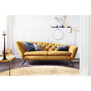 Recamiere LEONIQUE "Beatrice", gelb (curry), B:223cm H:84cm T:95cm, Samtoptik (100 Polyester), Sofas, Recamiere links oder rechts, passend zur "Beatrice"-Serie