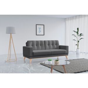 3-Sitzer SIT&MORE "Lavida" Sofas Gr. B/H/T: 215 cm x 90 cm x 97 cm, Flachgewebe, ohne Kipper und Bettkasten, grau (anthrazit) 3-Sitzer Sofas