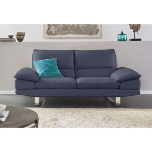 2,5-Sitzer CALIA ITALIA "Dave" Sofas Gr. B/H/T: 201 cm x 87 cm x 97 cm, Leder BULL, blau (dunkelblau) 2-Sitzer Sofas mit Kufen in zwei Lederqualitäten