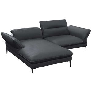 Ecksofa FLEXLUX "Salino, Funktionssofa mit Recamiere, Relaxsofa, Ecksofa", schwarz (deep schwarz), B:245cm H:88cm T:182cm, Sofas, Sofa mit Arm- und Kopfteil-Verstellungen, Kaltschaum & Stahl-Wellen