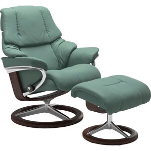 Relaxsessel STRESSLESS "Reno", grün (aqua grün paloma), B:79cm H:99cm T:75cm, Leder BATICK: BATICK ist ein leicht korrigiertes, durchgefärbtes und genarbtes Möbelleder, bei dem die meisten Unebenheiten und Spuren in der Regel entfernt wurden., Leder PALOM