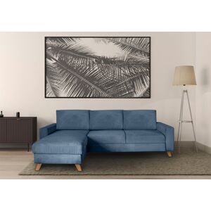 Schlafsofa GEPADE "Patrick" Sofas Gr. B/H/T: 242 cm x 82 cm x 160 cm, Cord, blau Einzelsofas Ecksofa im nordischen Stil mit Cordbezug, beidseitig montierbar