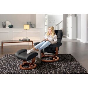 Relaxsessel STRESSLESS "Ruby", schwarz (schwarz batick), B:88cm H:99cm T:77cm, Leder BATICK: BATICK ist ein leicht korrigiertes, durchgefärbtes und genarbtes Möbelleder, bei dem die meisten Unebenheiten und Spuren in der Regel entfernt wurden., Leder PALO