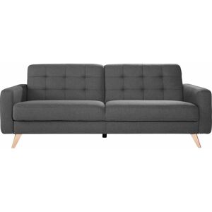 3-Sitzer EXXPO - SOFA FASHION "Nappa" Sofas Gr. B/H/T: 222 cm x 87 cm x 78 cm, Struktur fein, mit Bettfunktion-mit Bettkasten, grau (anthrazit) 3-Sitzer Sofas mit Bettfunktion und Bettkasten