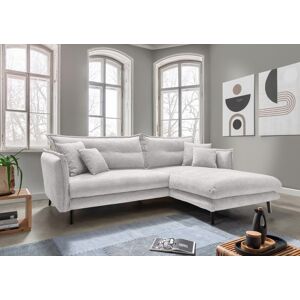 Ecksofa INOSIGN "Lazio modernes Design, bequem, schmale Armlehnen, OTTOs Choice", weiß, B:255cm H:94cm T:180cm, 100% Polyester, Sofas, zwei verschiedene Fußfarben wählbar